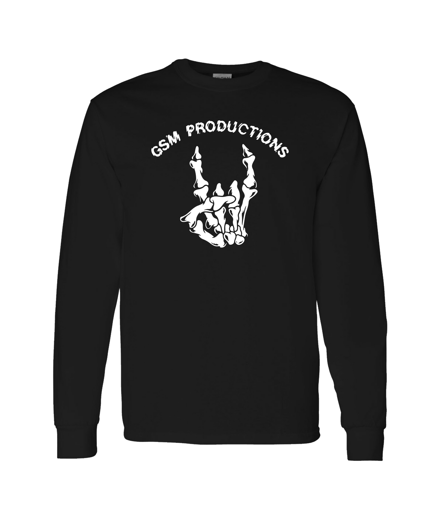 GSM Productions - Skeleton Horns Logo - Black Long Sleeve T