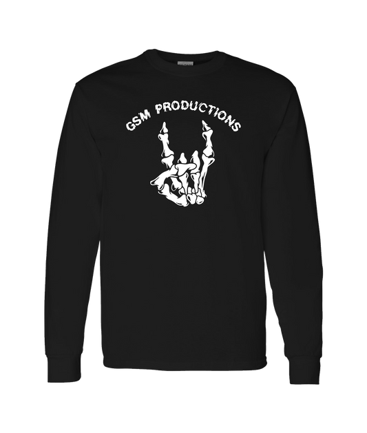 GSM Productions - Skeleton Horns Logo - Black Long Sleeve T