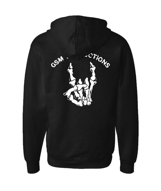 GSM Productions - Skeleton Horns Logo - Black Zip Up Hoodie