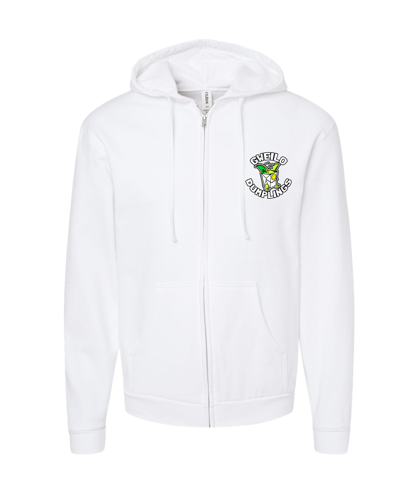 V-GWETOP - NOM NOM - White Zip Up Hoodie