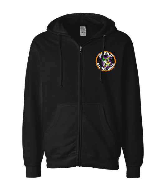 V-GWETOP - SPOOKY DUMPLINGS - Black Zip Up Hoodie