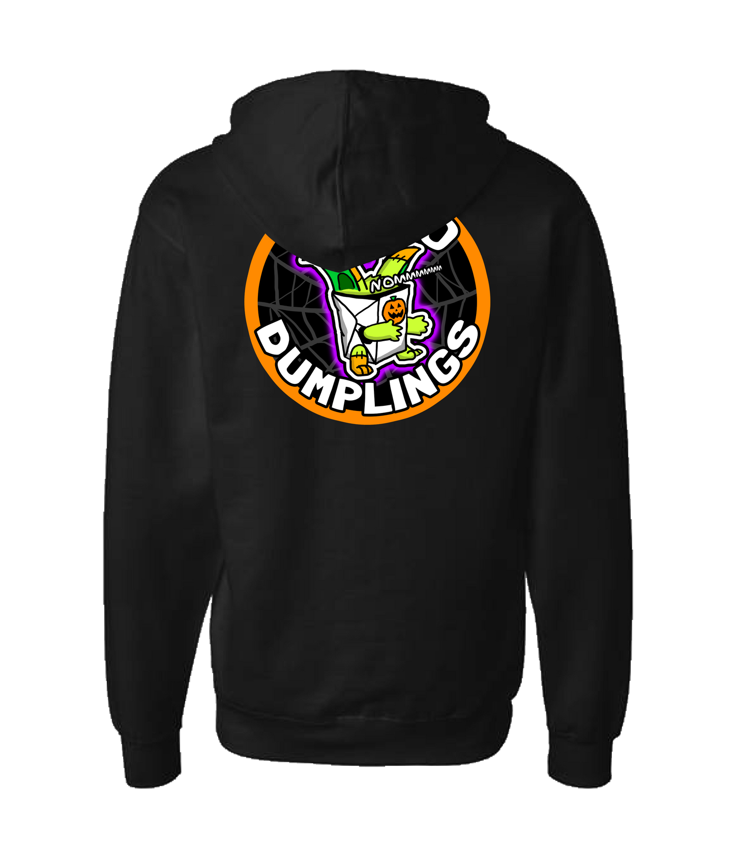 V-GWETOP - SPOOKY DUMPLINGS - Black Zip Up Hoodie