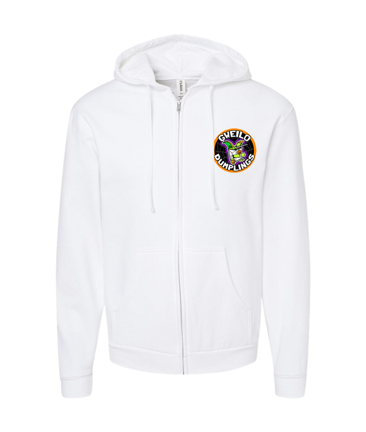 V-GWETOP - SPOOKY DUMPLINGS - White Zip Up Hoodie
