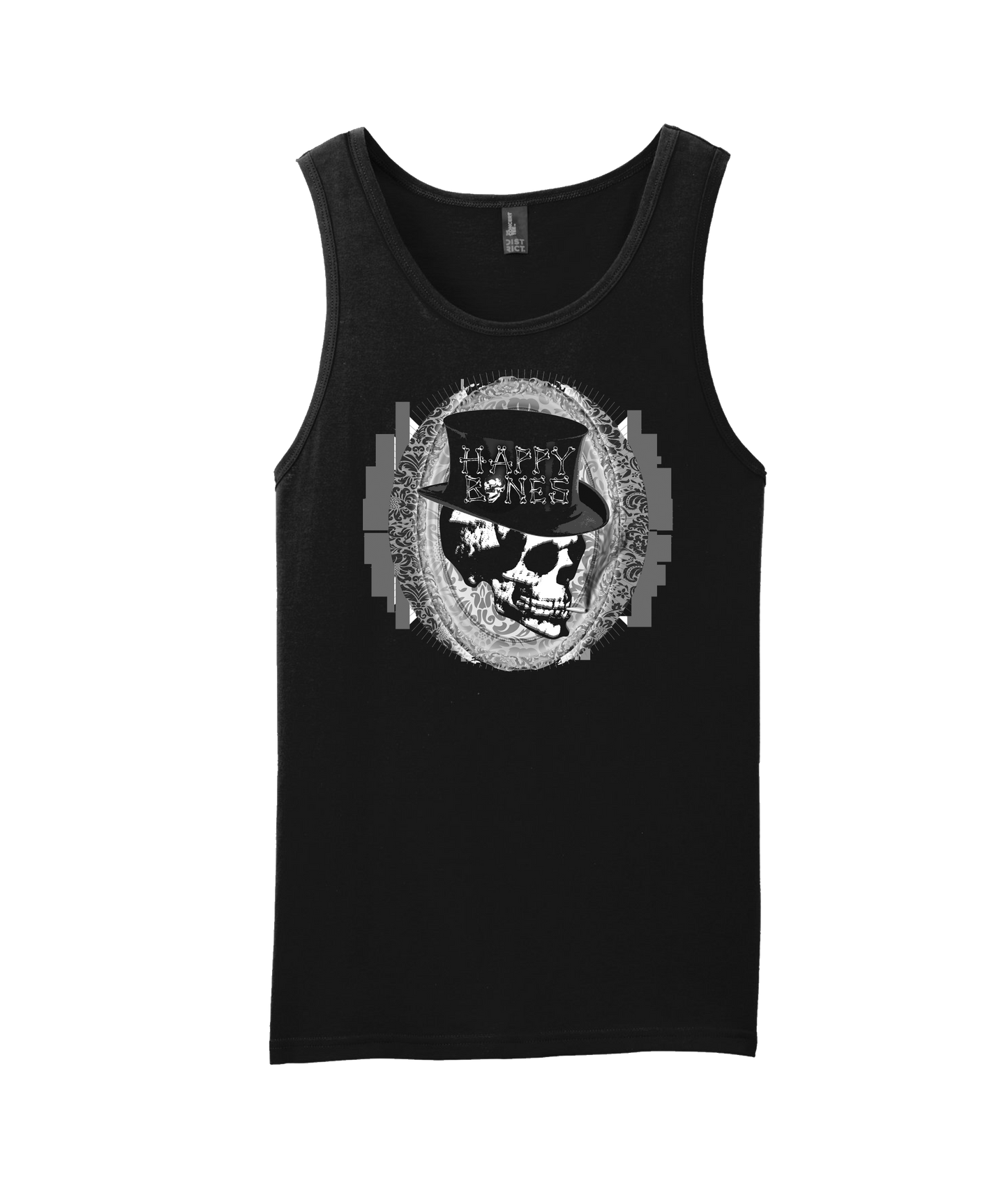 Happy Bones Jones - Smoking Skull - Black Tank Top