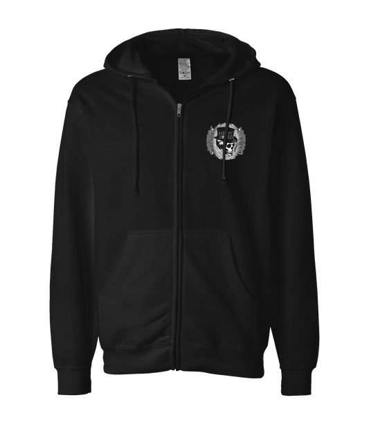 Happy Bones Jones - Smoking Skull - Black Zip Up Hoodie