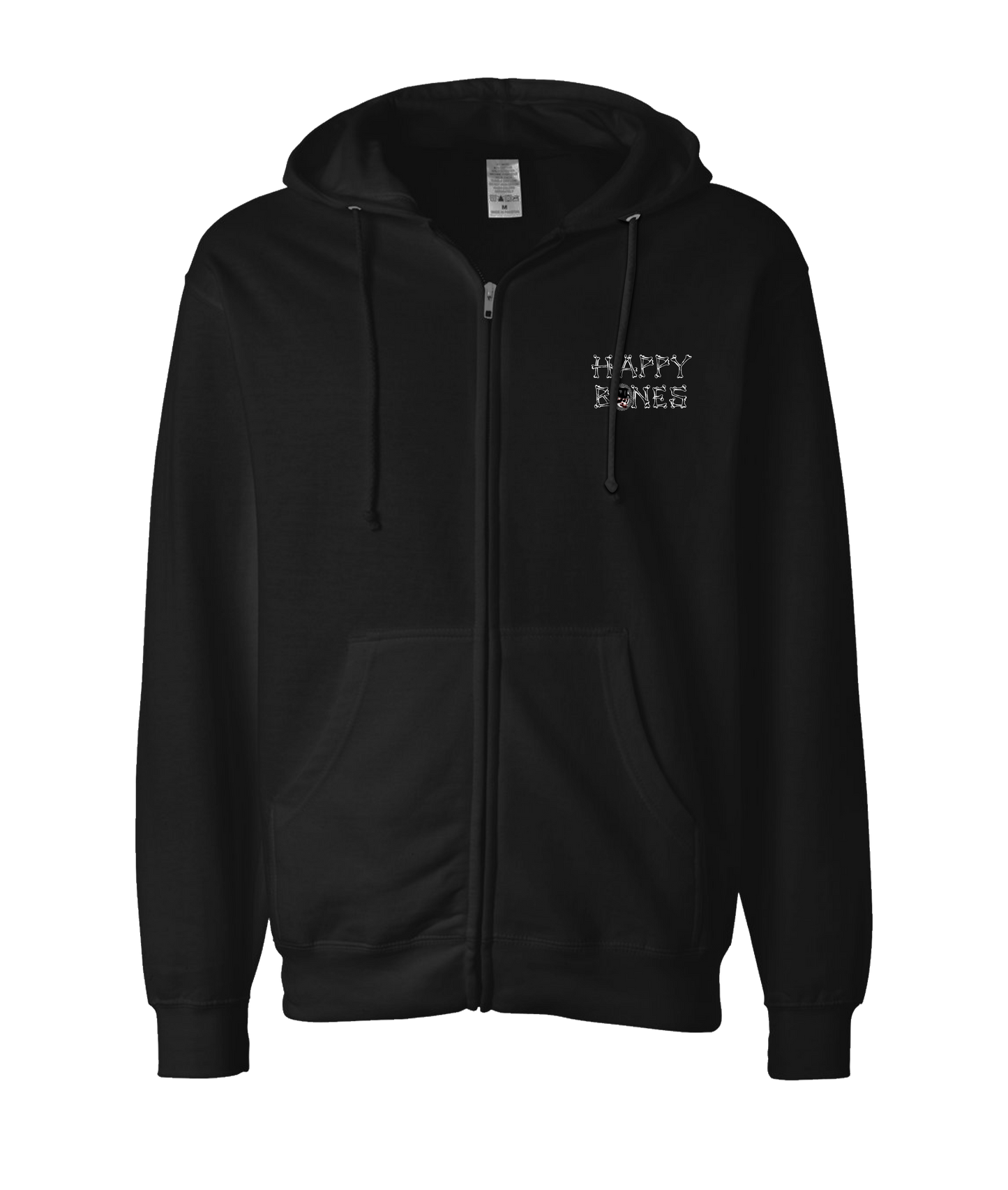 Happy Bones Jones - BONES - Black Zip Up Hoodie