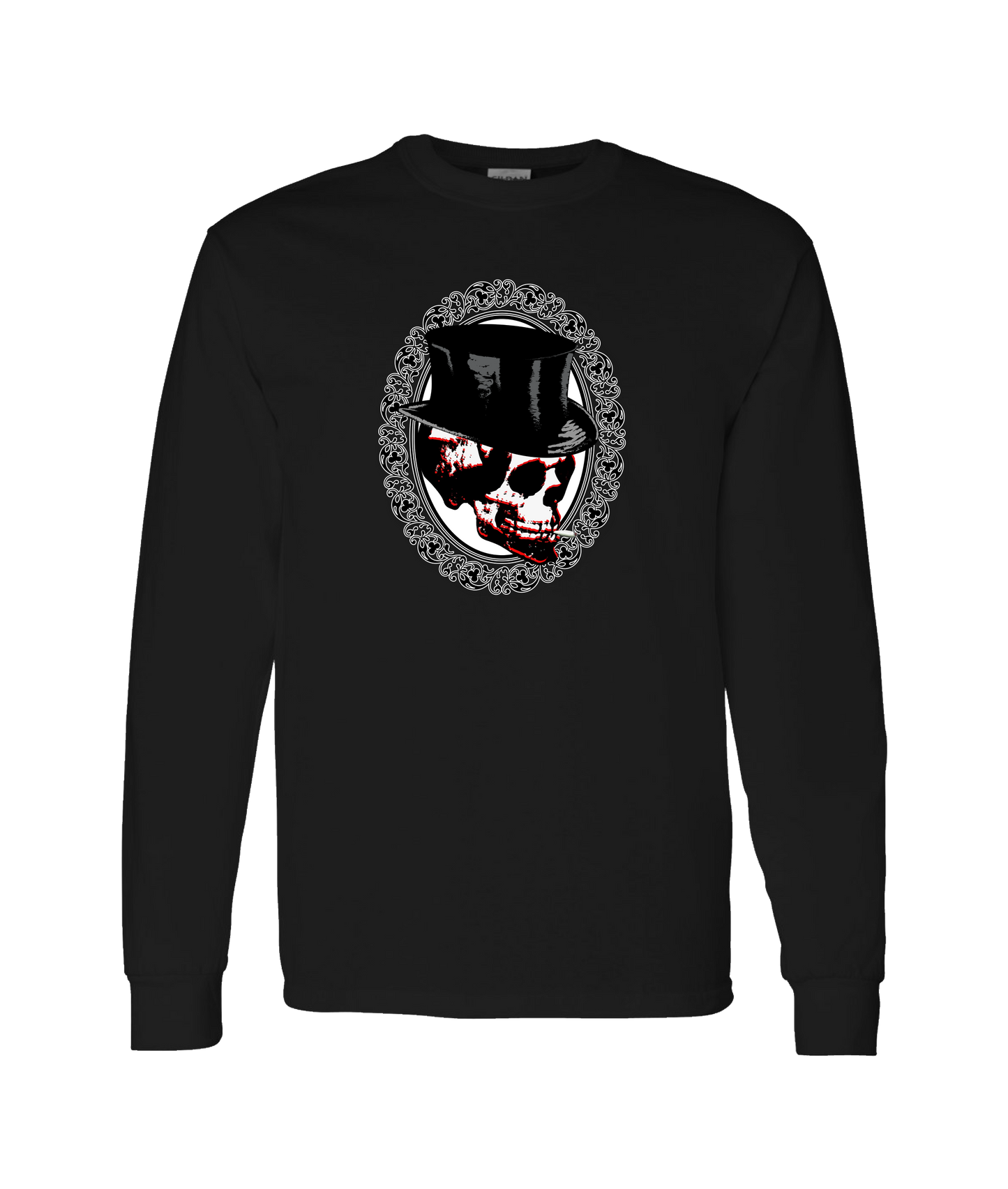 Happy Bones Jones - Smoking Skull 2 - Black Long Sleeve T