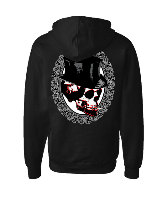 Happy Bones Jones - Smoking Skull 2 - Black Zip Up Hoodie