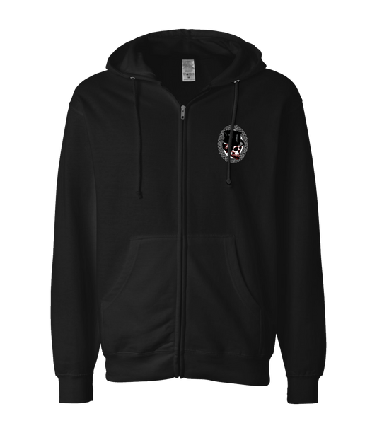 Happy Bones Jones - Smoking Skull 2 - Black Zip Up Hoodie