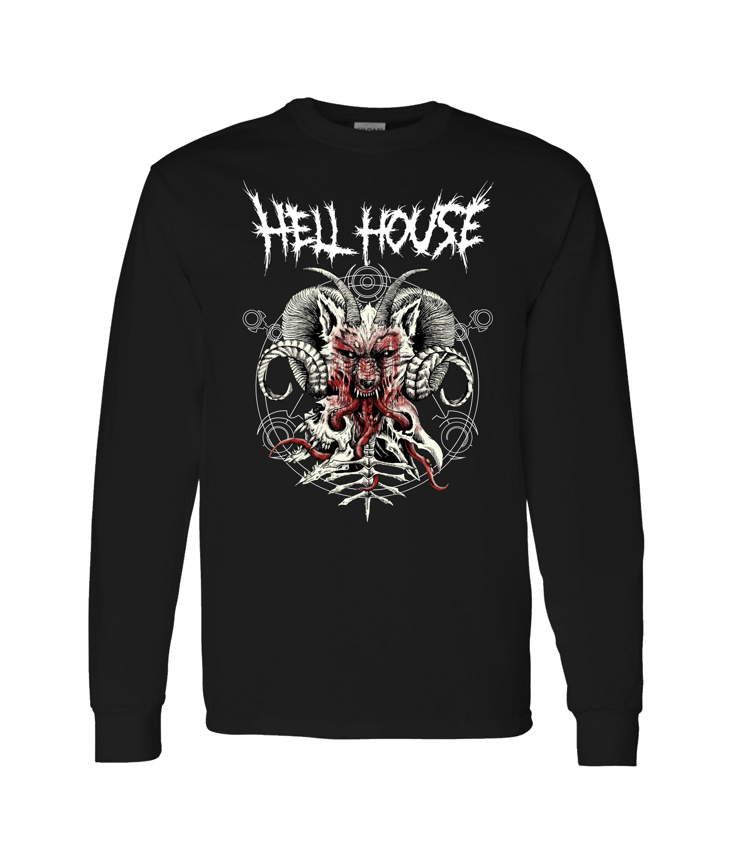 V-HELLTOP - WOLFHORN - Black Long Sleeve T