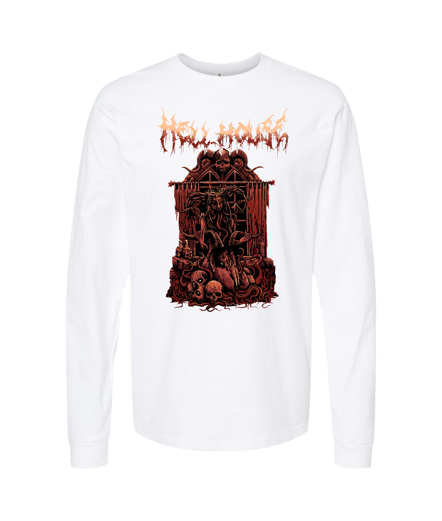 Hellhouse crypt - GIRLGOAT - White Long Sleeve T