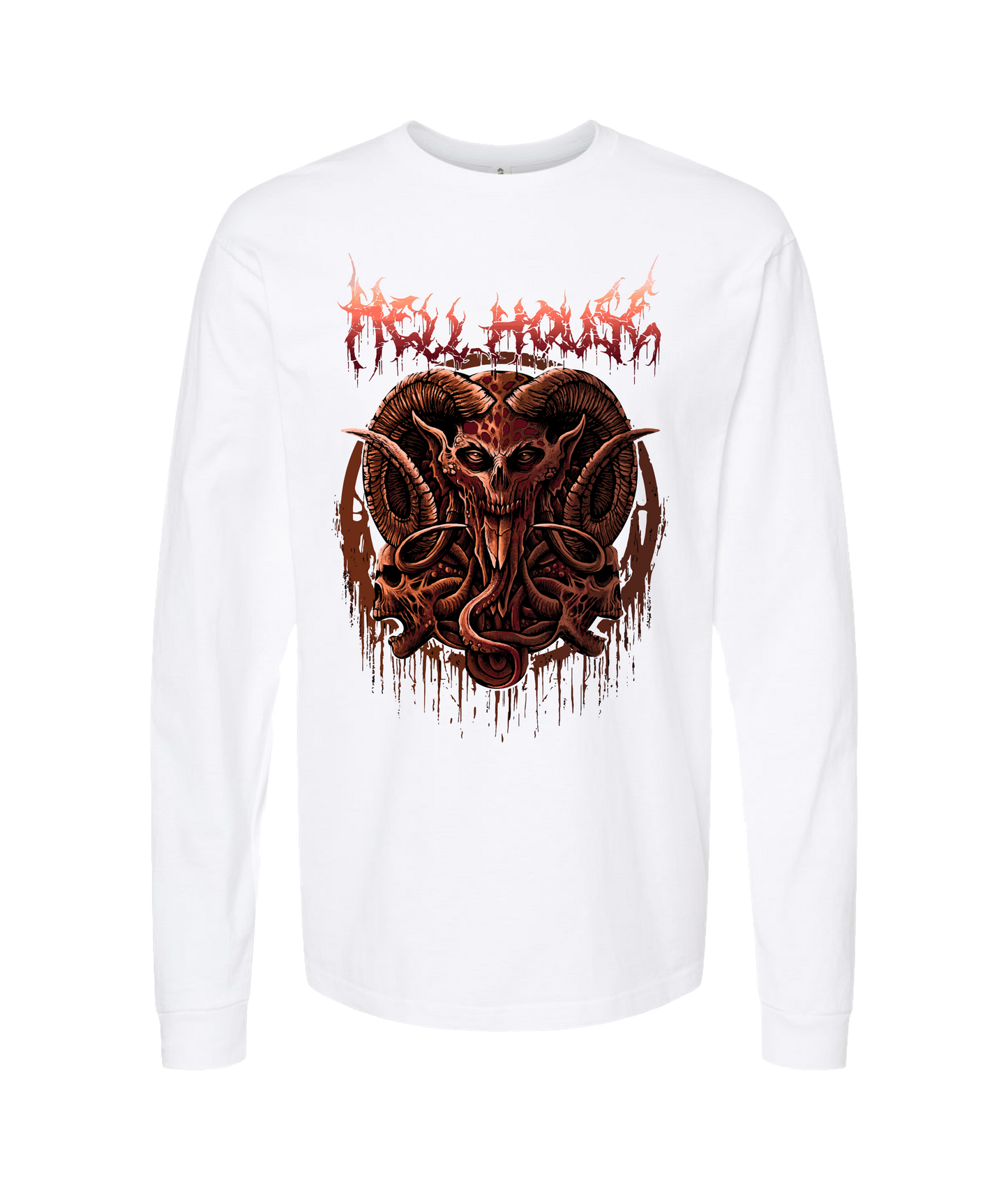 V-HELLTOP - LORDSKVLL - White Long Sleeve T