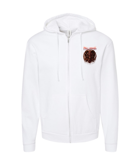 V-HELLTOP - LORDSKVLL - White Zip Up Hoodie