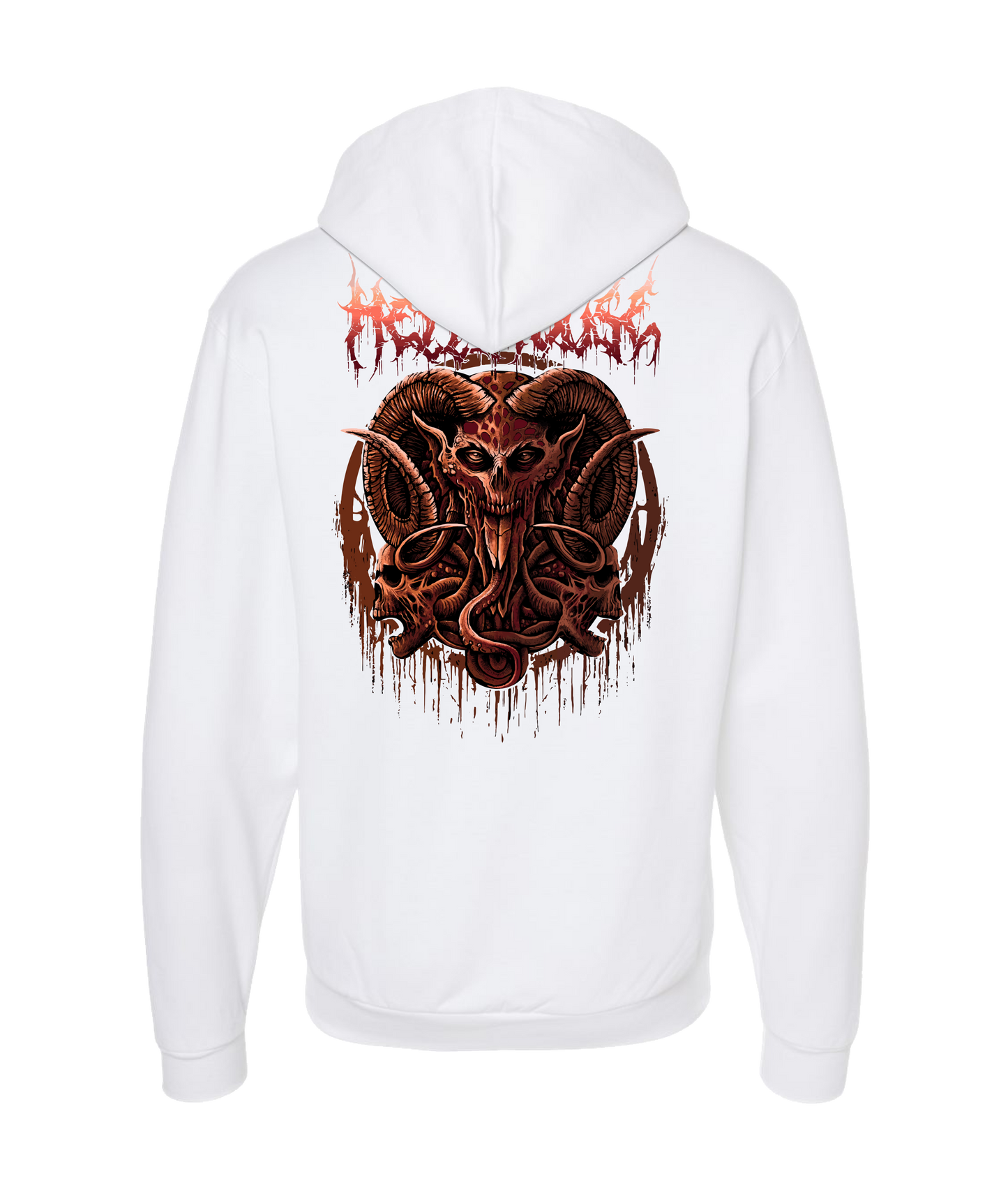 Hellhouse crypt - LORDSKVLL - White Zip Up Hoodie