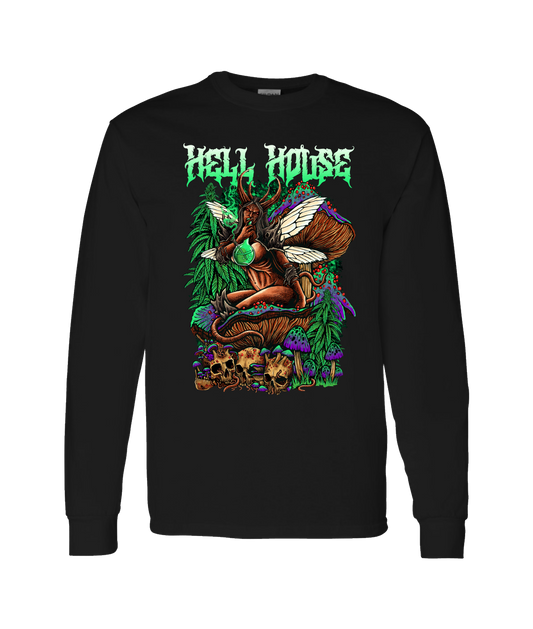 Hellhouse crypt - MUSHROOM - Black Long Sleeve T