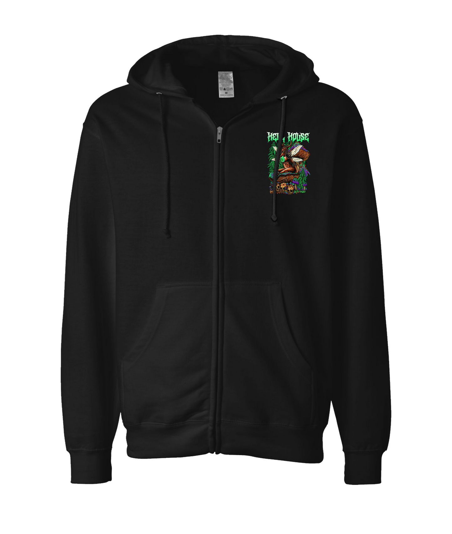 V-HELLTOP - MUSHROOM - Black Zip Up Hoodie