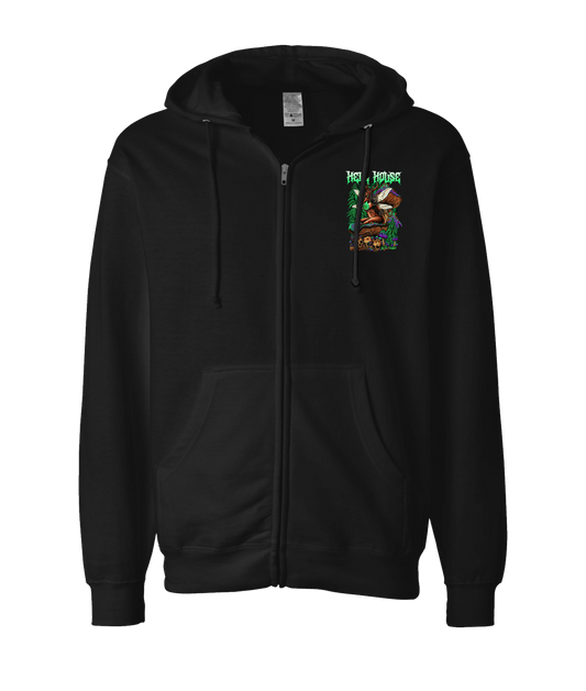 V-HELLTOP - MUSHROOM - Black Zip Up Hoodie