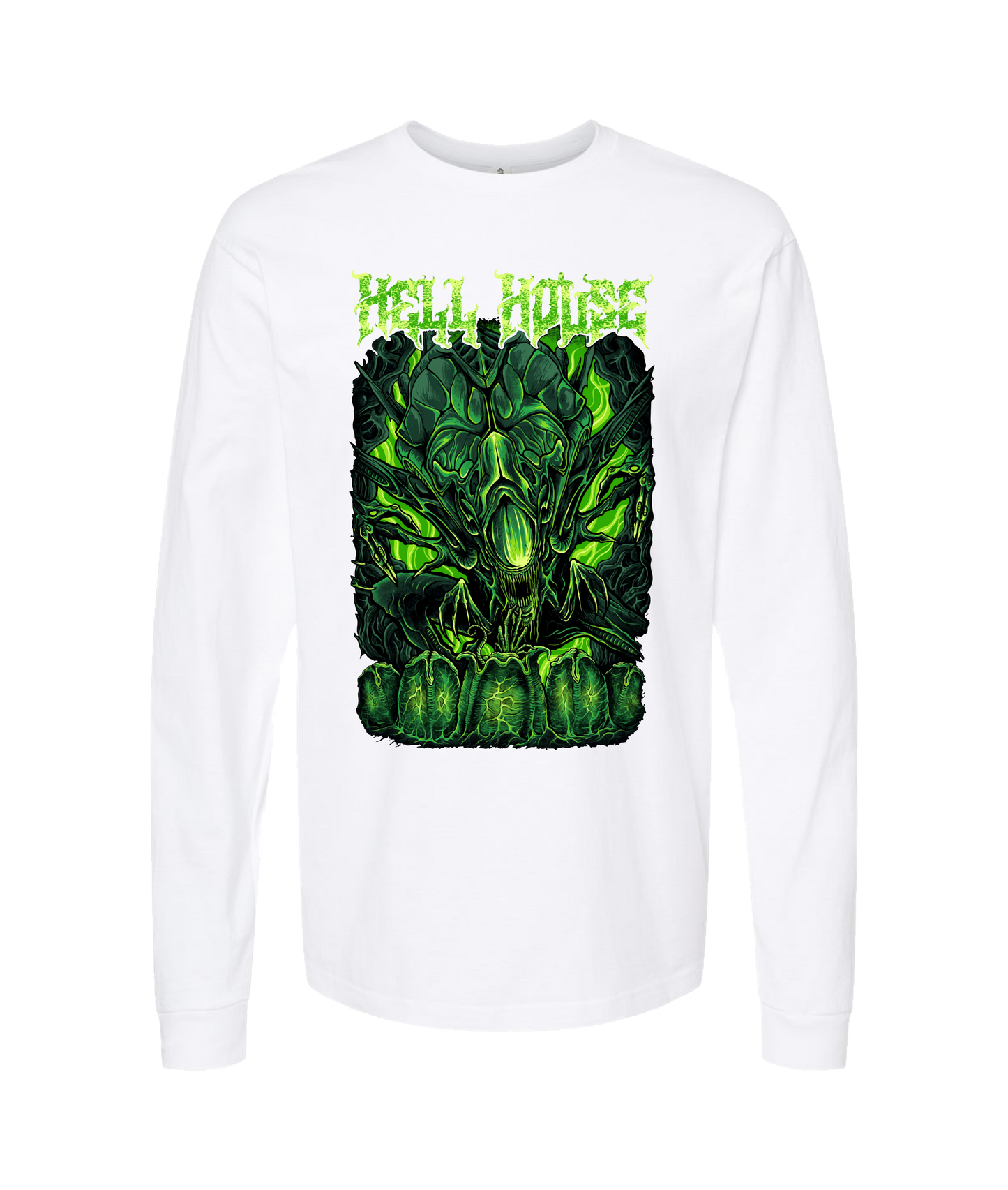 Hellhouse crypt - ALIEN - White Long Sleeve T