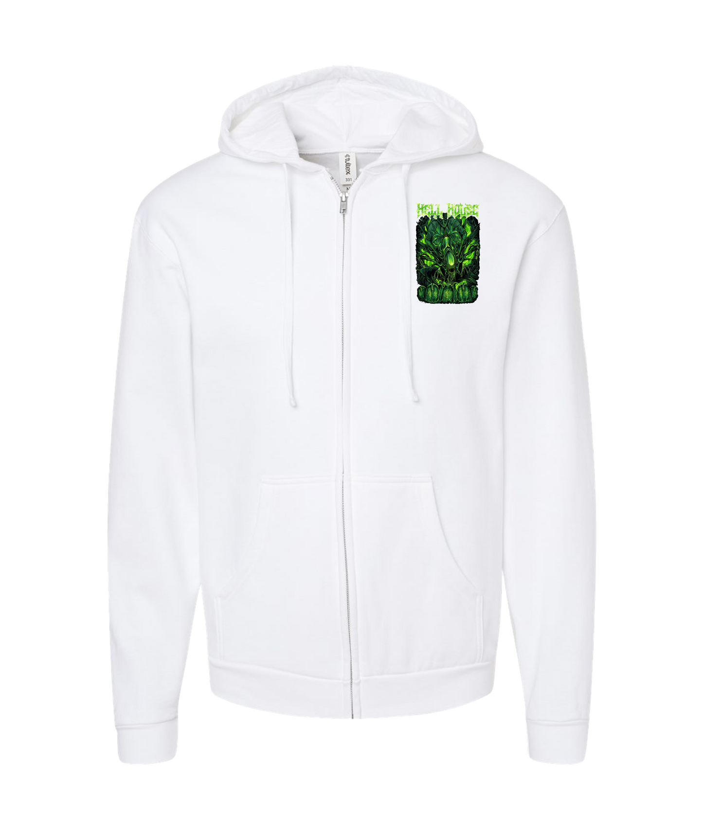 V-HELLTOP - ALIEN - White Zip Up Hoodie