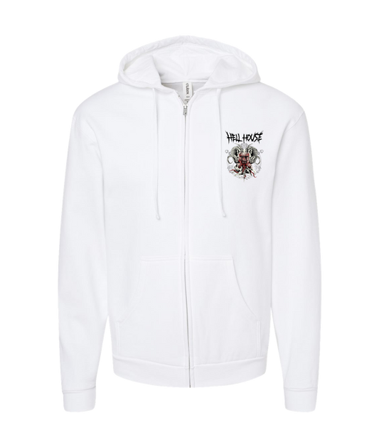 V-HELLTOP - WOLFHORN - White Zip Up Hoodie