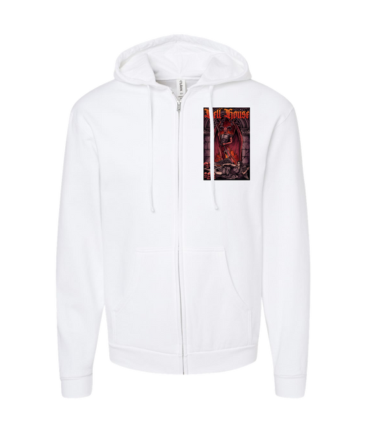 V-HELLTOP - Devil VS Michael  - White Zip Up Hoodie