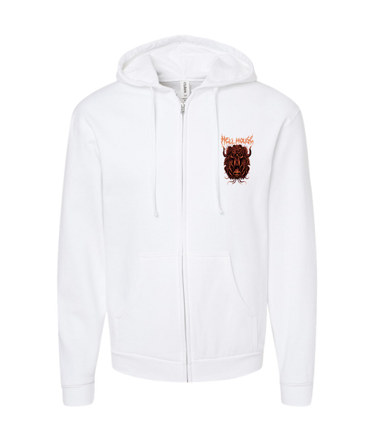 Hellhouse crypt - OCTOPUSSSKVLL - White Zip Up Hoodie