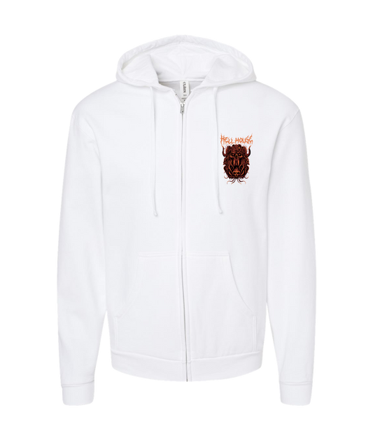 V-HELLTOP - OCTOPUSSSKVLL - White Zip Up Hoodie