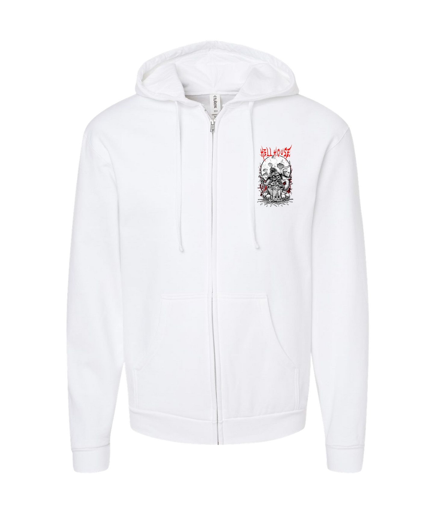 Hellhouse crypt - GREMLINS - White Zip Up Hoodie