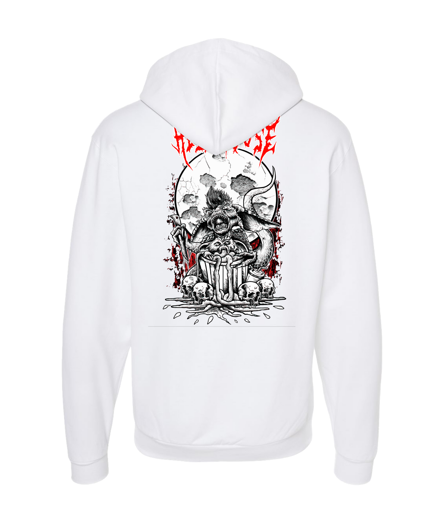 Hellhouse crypt - GREMLINS - White Zip Up Hoodie