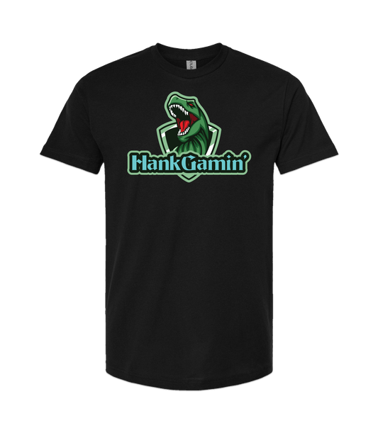 Hank Gamin' - T-Rex Green - Black T-Shirt