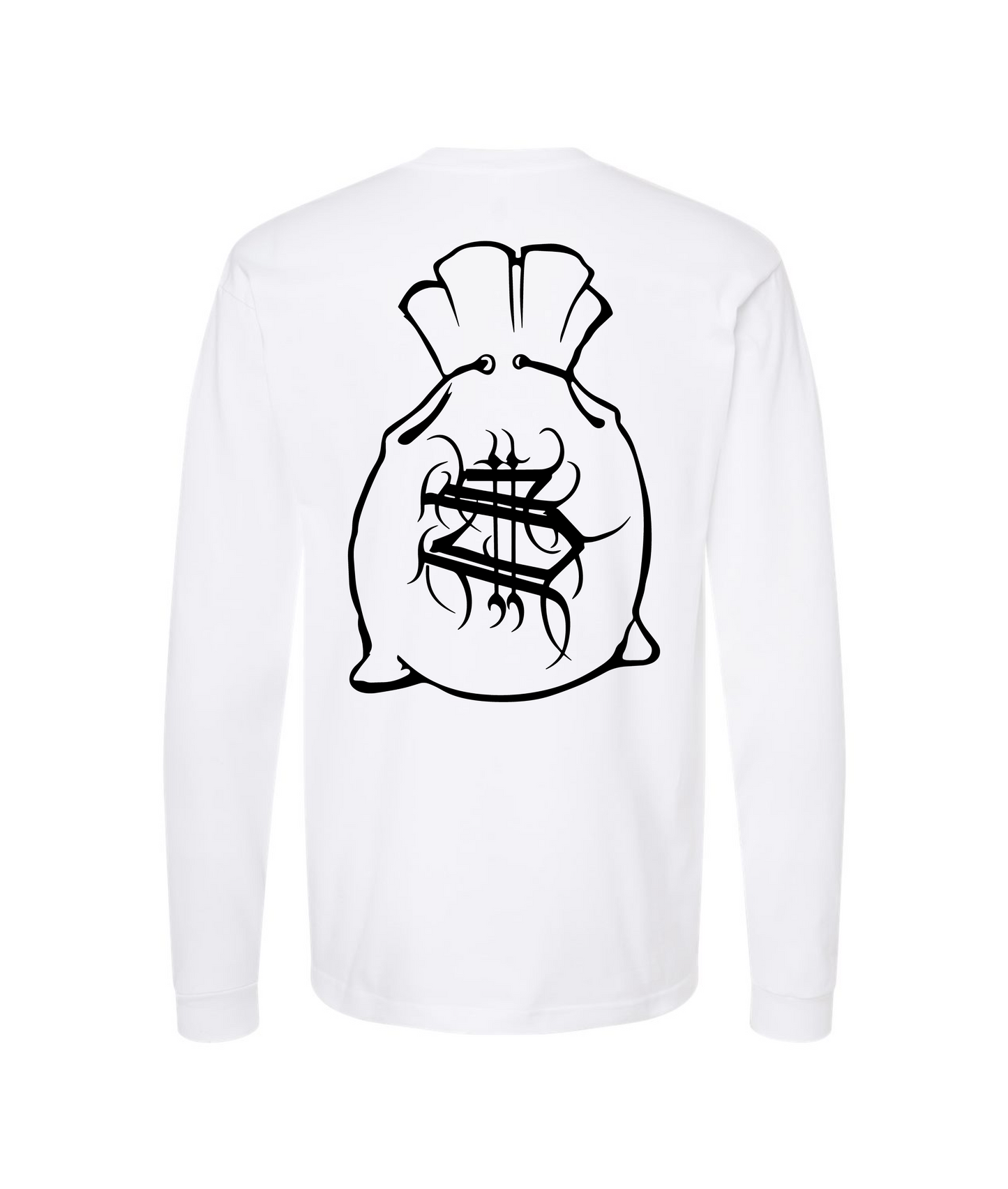 Hu$tle Hard - LOGO 5 - White Long Sleeve T