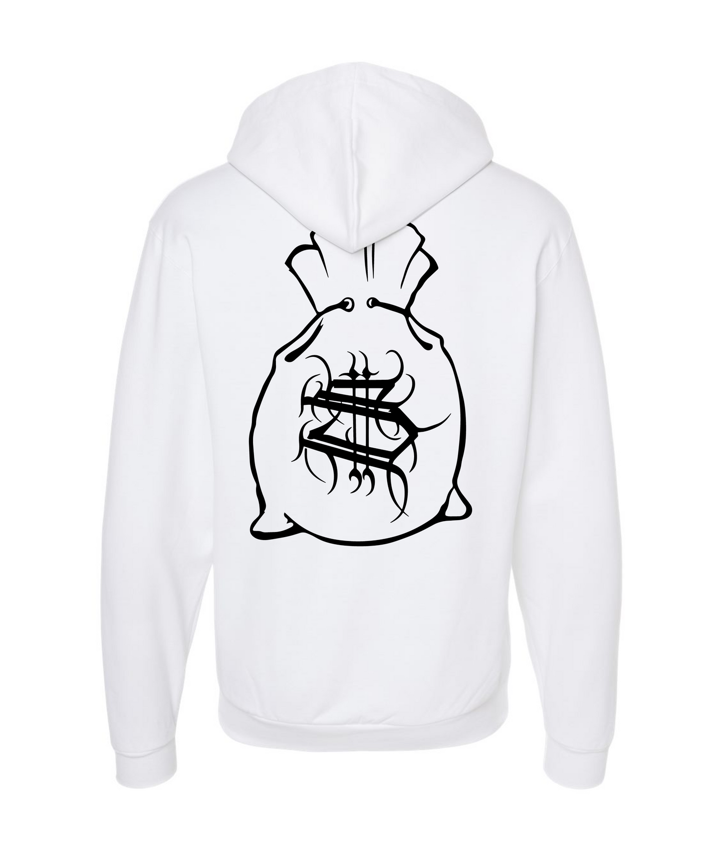 Hu$tle Hard - LOGO 5 - White Zip Up Hoodie