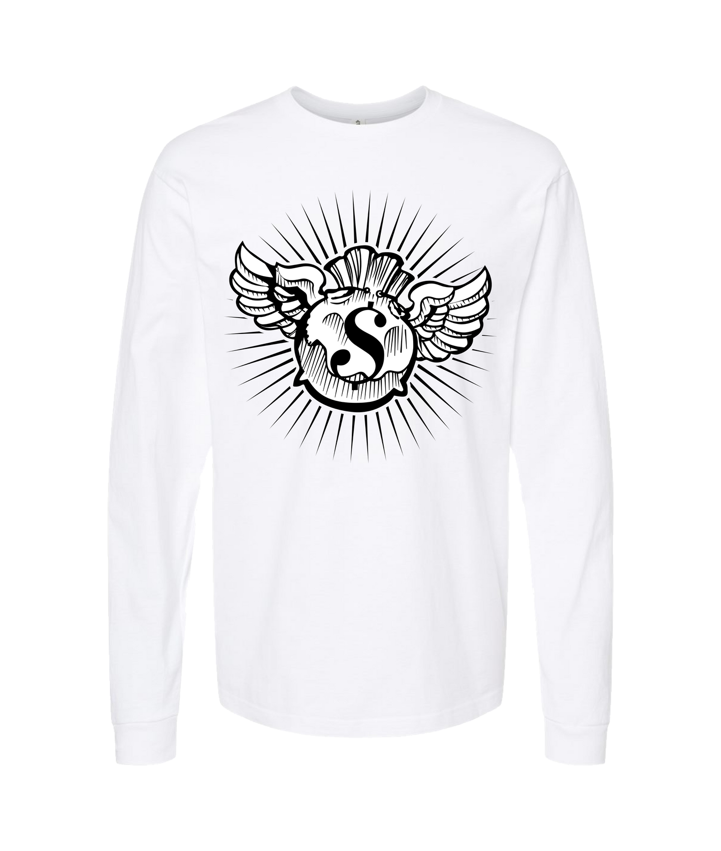 Hu$tle Hard - LOGO 1 - White Long Sleeve T