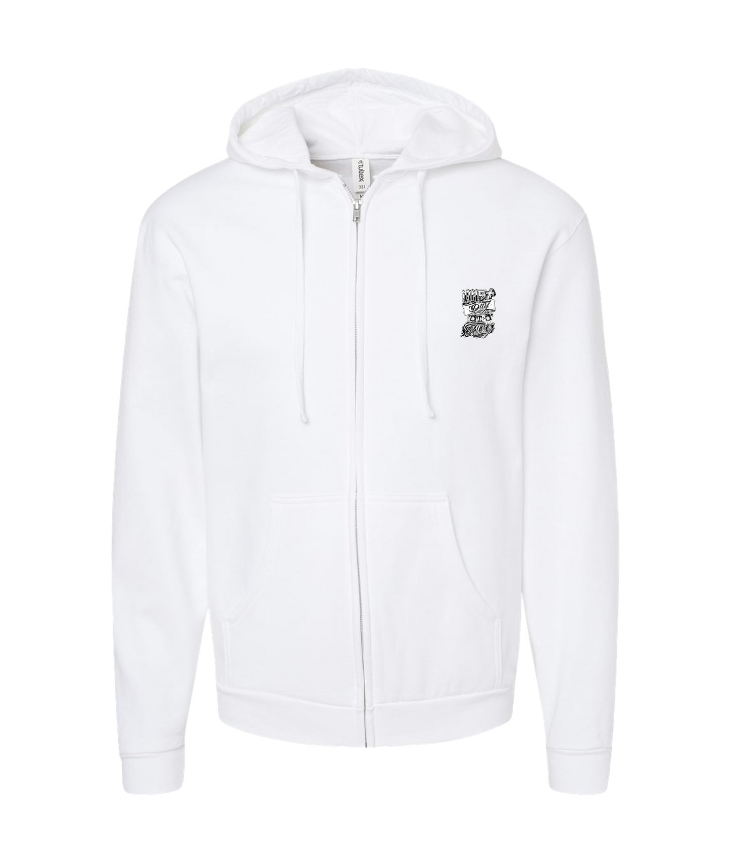 Hu$tle Hard - LOGO 2 - White Zip Up Hoodie