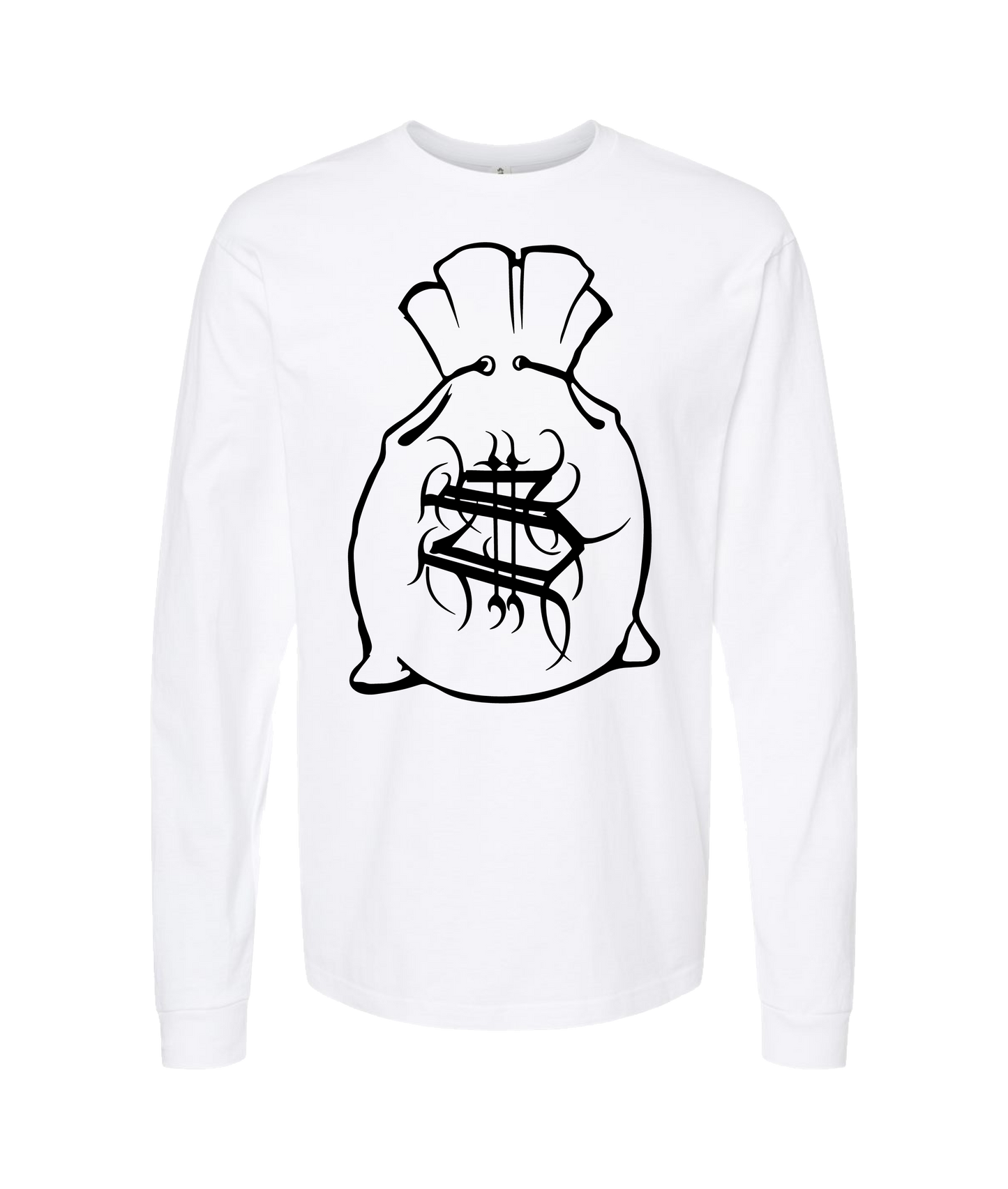 Hu$tle Hard - LOGO 3 - White Long Sleeve T