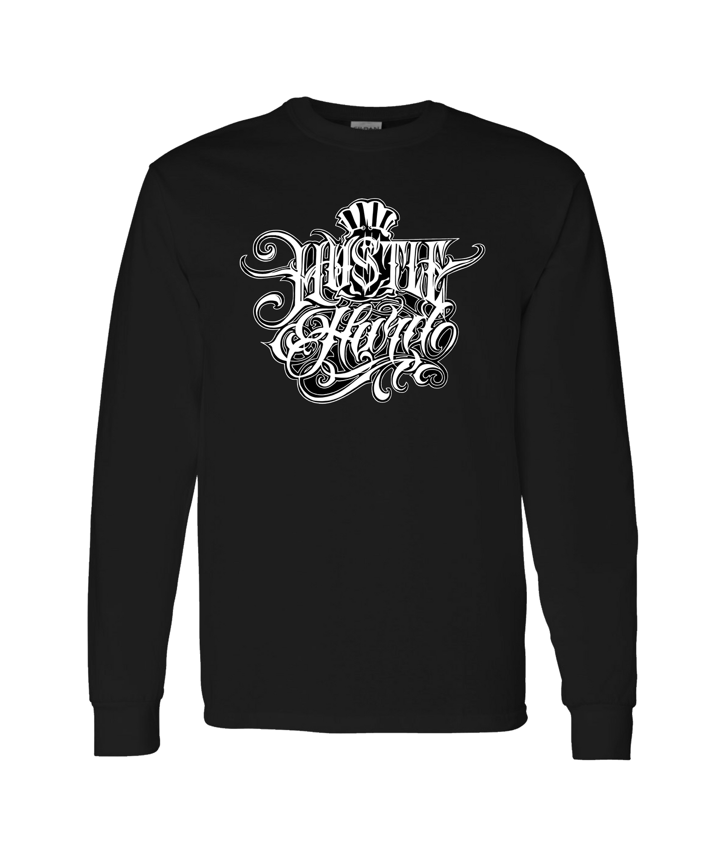 Hu$tle Hard - LOGO 4 - Black Long Sleeve T