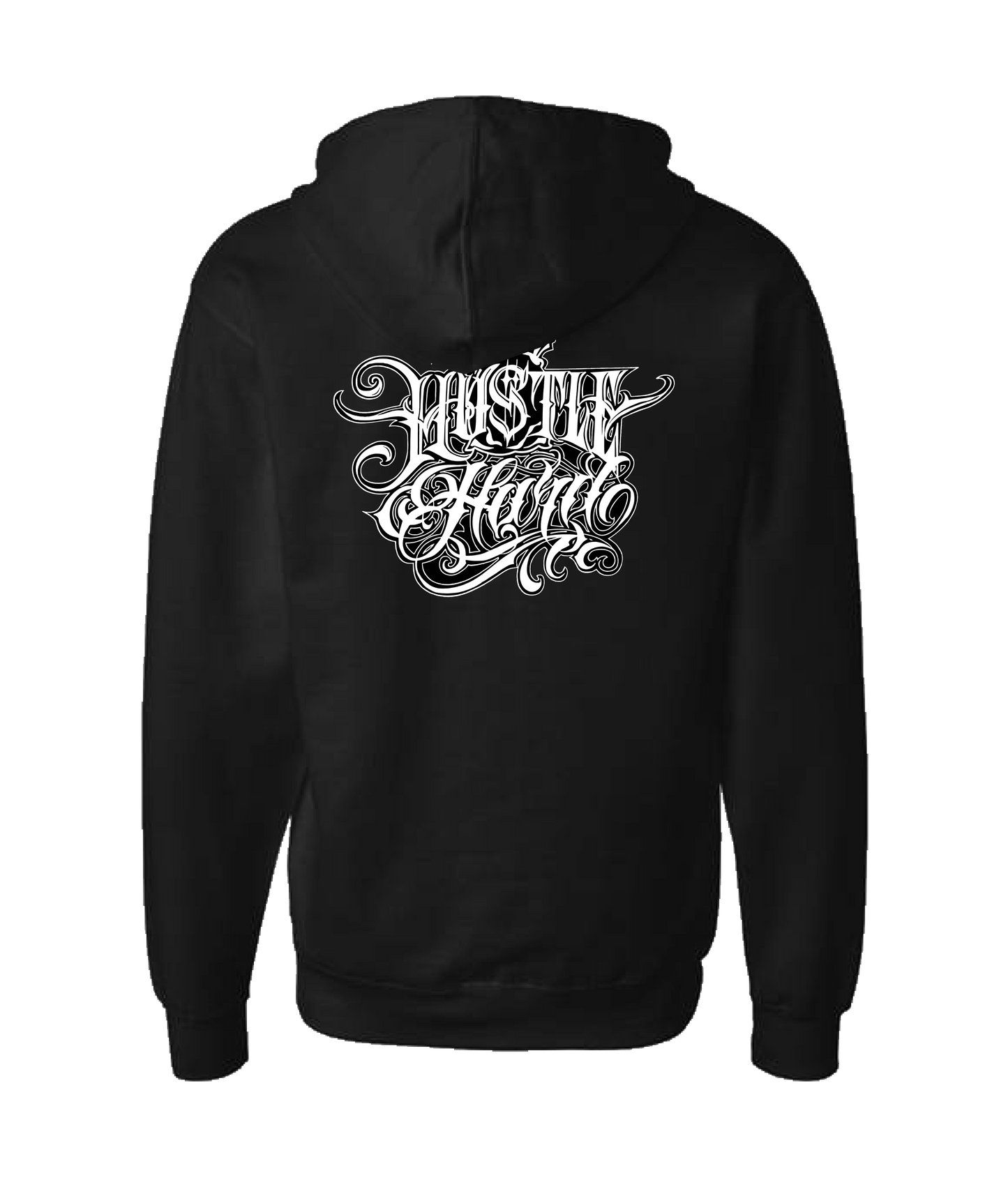 Hu$tle Hard - LOGO 4 - Black Zip Up Hoodie