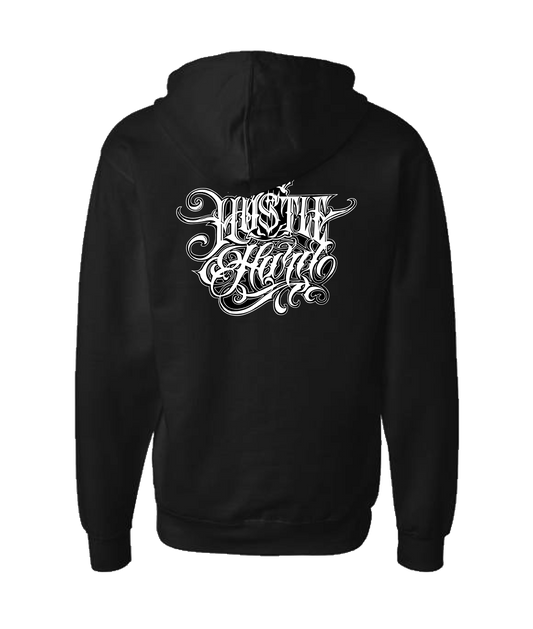 Hu$tle Hard - LOGO 4 - Black Zip Up Hoodie