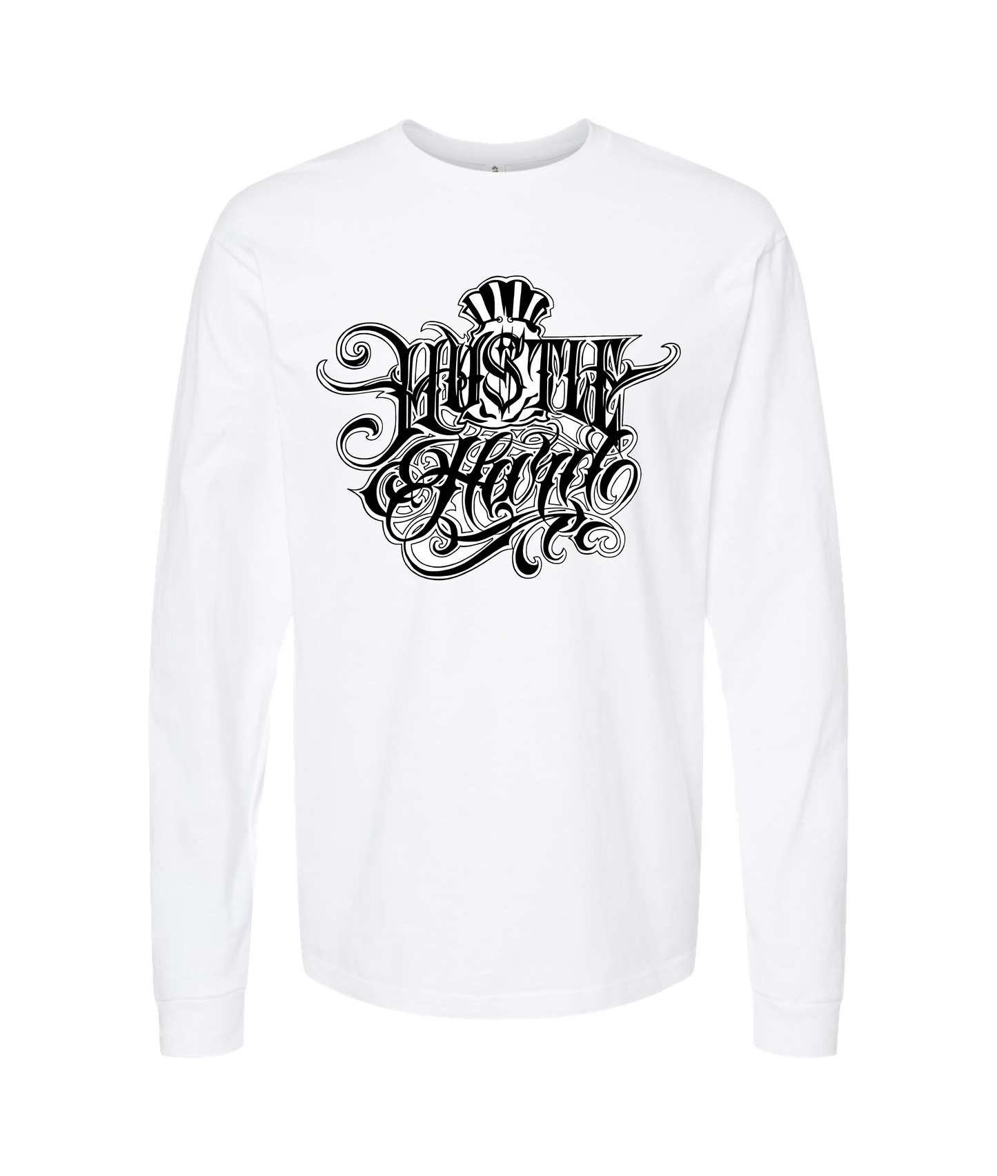 Hu$tle Hard - LOGO 4 - White Long Sleeve T