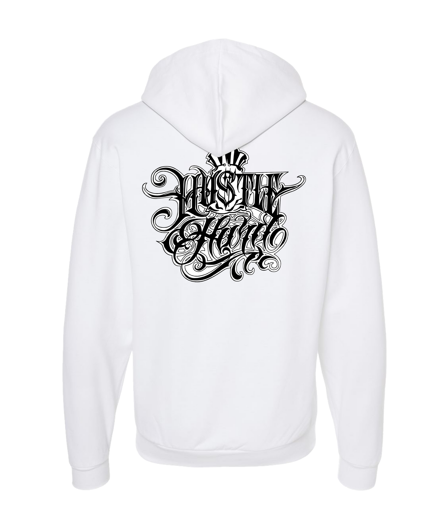 Hu$tle Hard - LOGO 4 - White Zip Up Hoodie