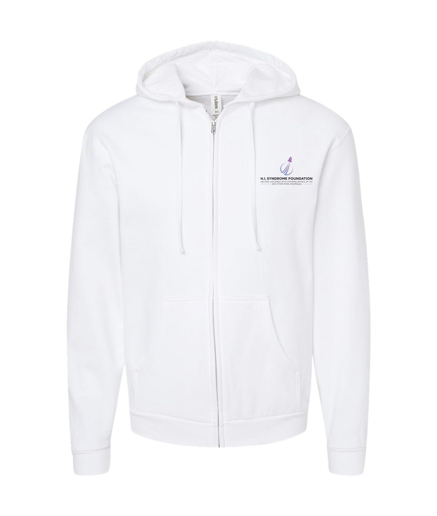 H.I Syndrome Foundation - DESIGN 1 - White Zip Up Hoodie
