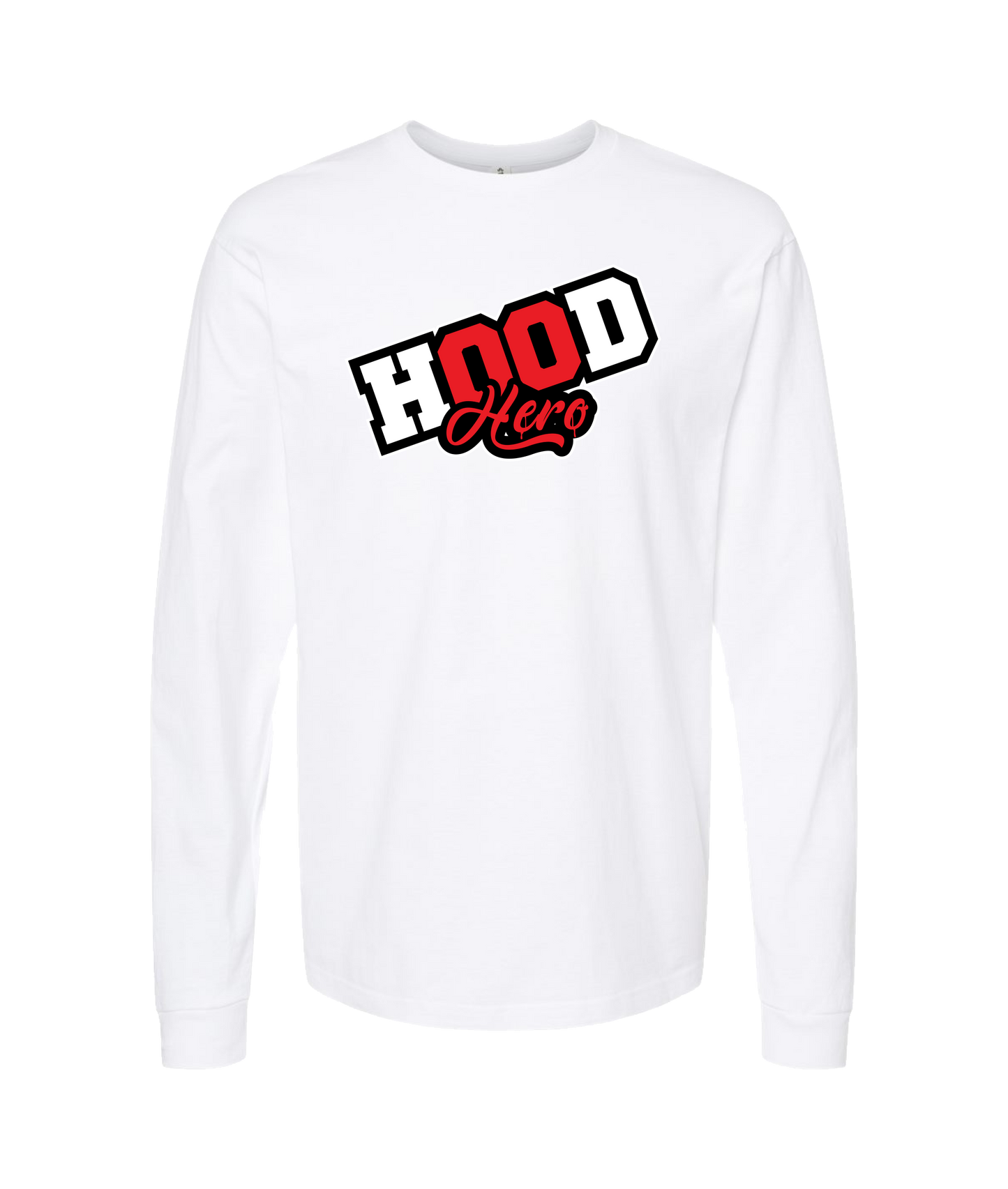HustleMadeJhooks - Hood Hero - White Long Sleeve T
