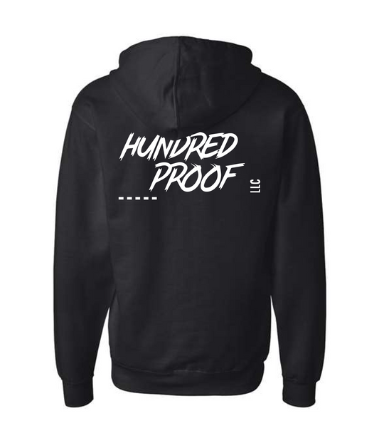 Hundred Proof - Logo - Black Zip Hoodie