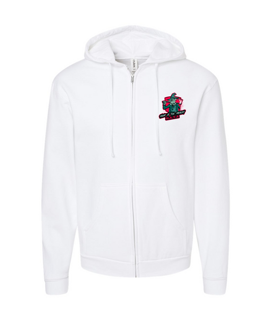 V-HTRTOP - MOON - White Zip Up Hoodie