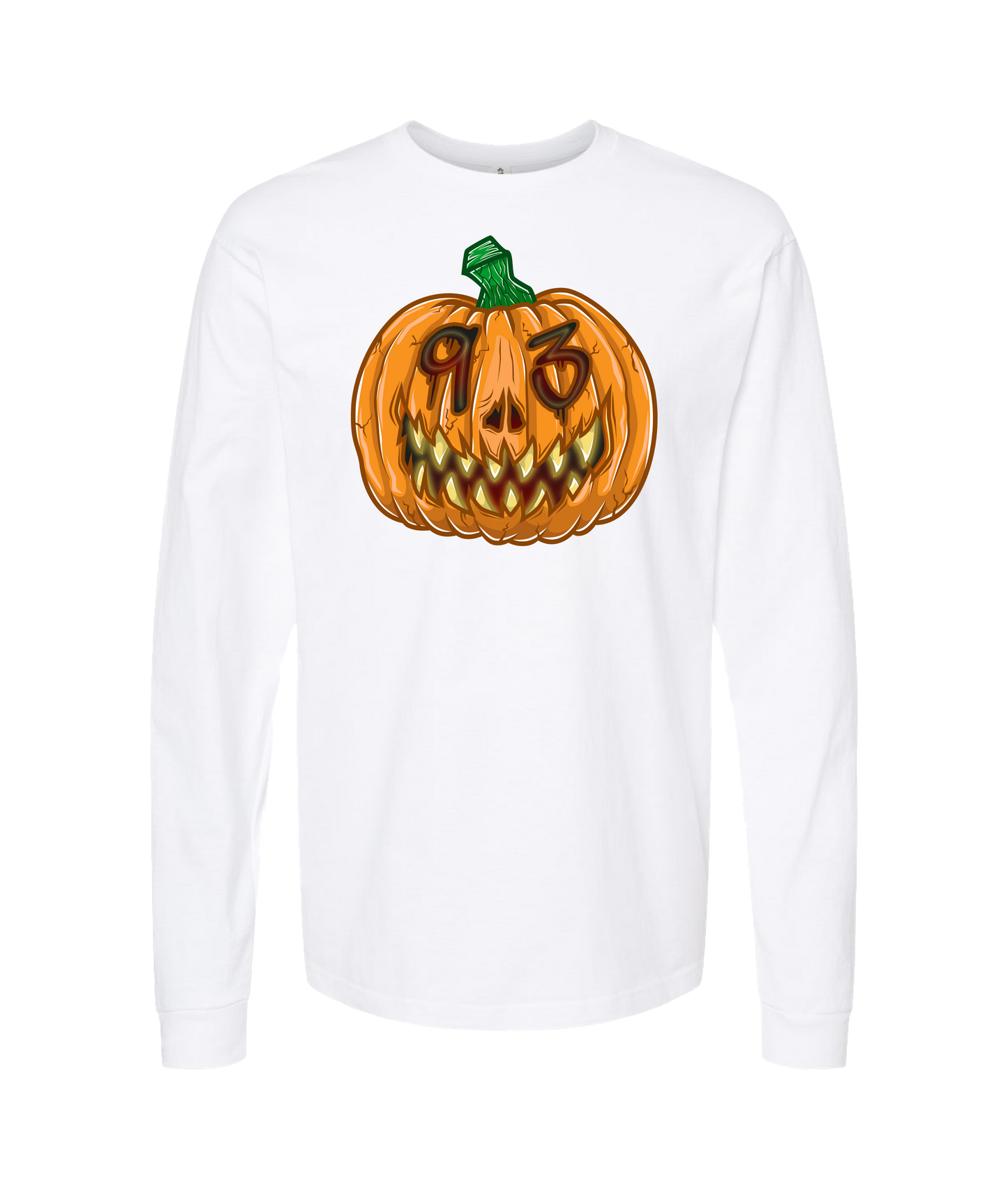 Hvlloween - Evil Pumpkin 93 - White Long Sleeve T