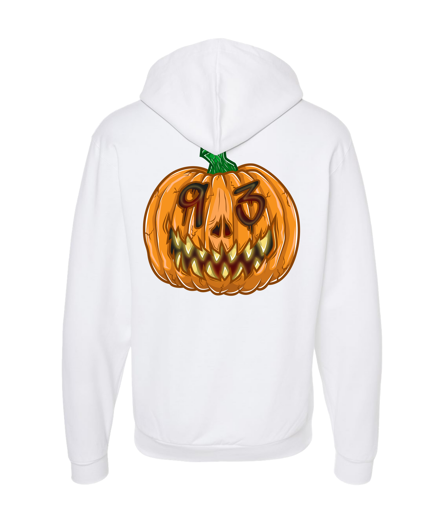 Hvlloween - Evil Pumpkin 93 - White Zip Up Hoodie