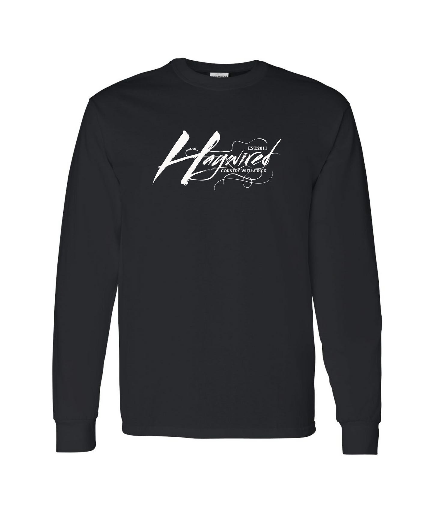 Haywired - Country With a Kick Logo - Black Long Sleeve T