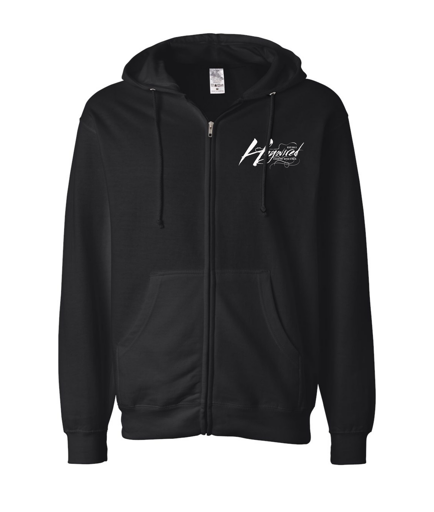 Haywired - Country With a Kick Logo - Black Zip Hoodie