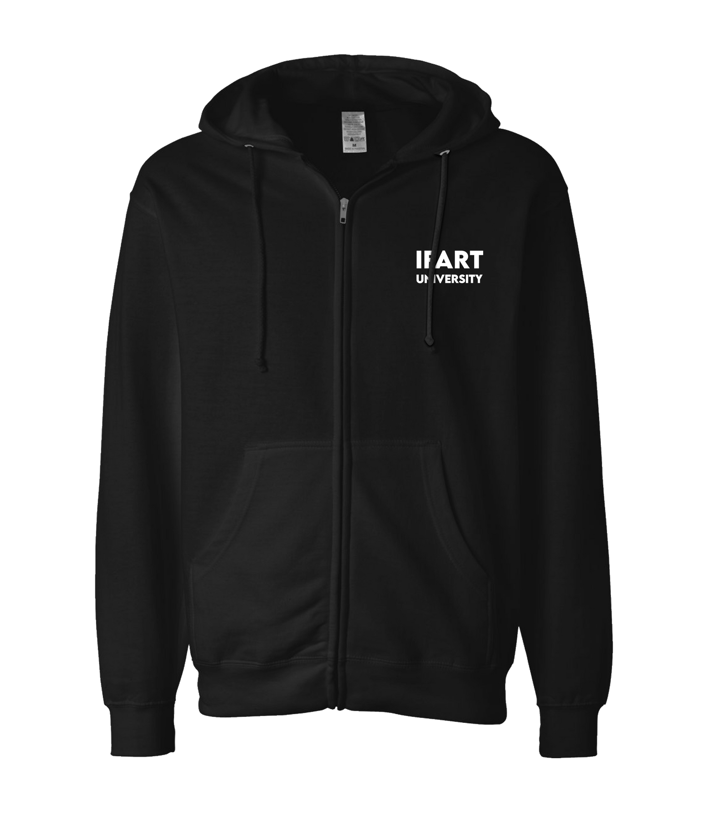 V-IFARTOP - UNIVERSITY - Black Zip Up Hoodie