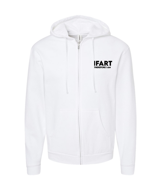 iFart - THEREFORE I AM - White Zip Up Hoodie